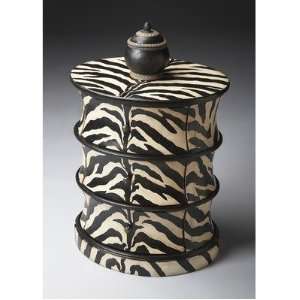  Butler 1588191 Oval Drum Table in Zebra Stripe Furniture & Decor