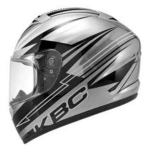  KBC VR2 RACER SIL_BLK MD MOTORCYCLE Full Face Helmet Automotive