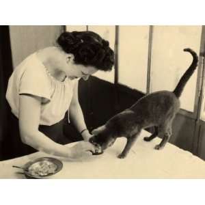  Wanda Wulz Preparing Food for Her Cat Pippo Photographic 