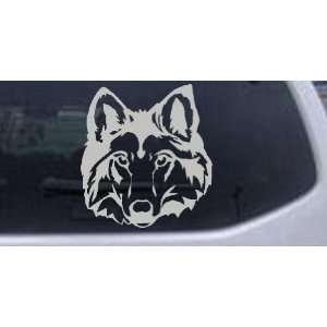 Wolf Head Animals Car Window Wall Laptop Decal Sticker    Silver 10in 