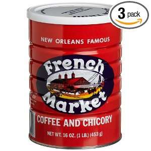 French Market Coffee & Chicory, Medium Dark Roast, Creole Roast, 16 