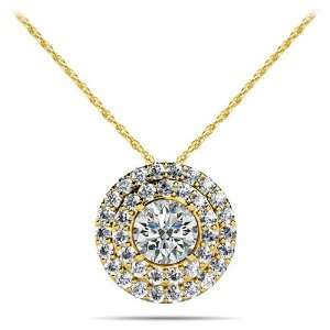  18k Yellow Gold, Surrounded by Sparkle Diamond Pendant, 0 