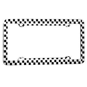   LPF6RF031 Flag of Racing Car Design Reflex Plastic License Plate Frame
