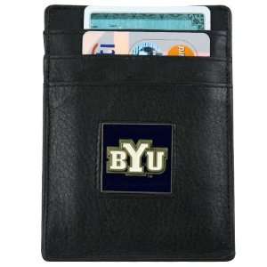  Brigham Young Cougars Black Leather Card Holder & Money 