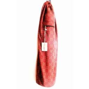 KushOasis OM101030 Red Yoga Bag   OMSutra Saree Fabric Mat Bag   Color 