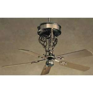 54 New Orleans Centennial Ceiling Fan in Antique Brass with Antique 