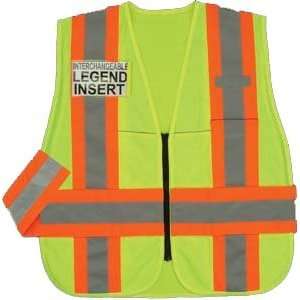 Incident Command Safety Vest, ANSI Class 2, Color Green, Zipper Front 
