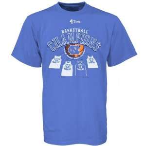   Carolina Tar Heels (UNC) Sky Blue 4 Time Basketball Champions T shirt
