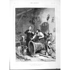    1877 Walter Shirlaw Print Toning Church Bell Music