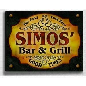  Simoss Bar & Grill 14 x 11 Collectible Stretched 