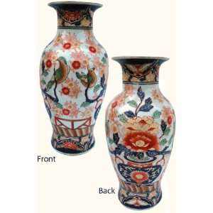 14â€ high Exotic Chinese porcelain fish tail vase, hand painted 