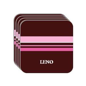 Personal Name Gift   LENO Set of 4 Mini Mousepad Coasters (pink 