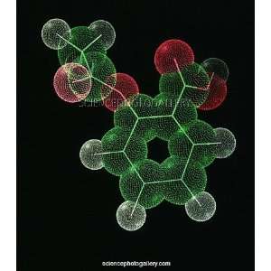  Computer graphic of an aspirin molecule Framed Prints 