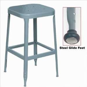 Lyon 1752 22 All Welded Stool with Steel Seat (Black Rubber Feet with 