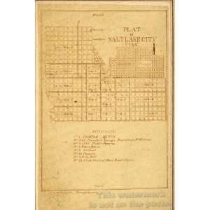    Salt Lake City Plan ca. 1870s   24x36 Poster 
