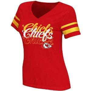 Reebok Kansas City Chiefs Ladies Triple Team Football V Neck T Shirt 