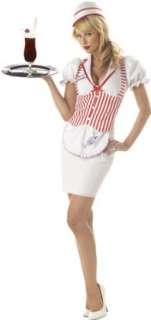  50s Waitress Costume   3 Piece Set Clothing