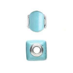  Slide on Charm Bead Turquoise Color Stone Sterling Silver 