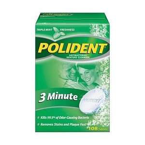  Polident 3 Minute Antibacterial Denture Cleansing Tablets 