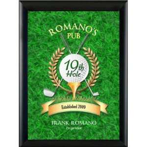 Personalized Golf 19th Hole Wood Pub Sign Bar Sign  