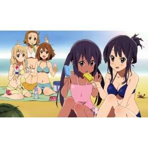  Sexy Anime Girls in Bikini on Beach Custom Playmat / Game 