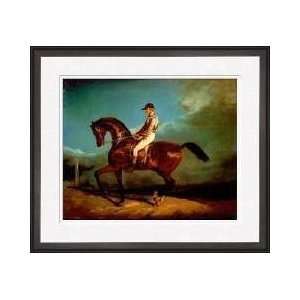  Jockey Mounted On A Racehorse Framed Giclee Print