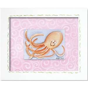 Doodlefish DB1405 Sea Life Octopus Framed Giclee Wall Art Color Dark 