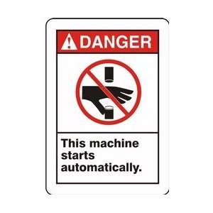  DANGER THIS MACHINE STARTS AUTOMATICALY (W/GRAPHIC) Sign 