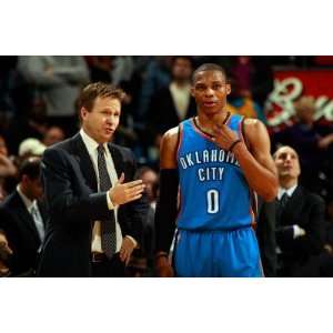 Oklahoma City Thunder v New Orleans Hornets Scott Brooks and Russell 