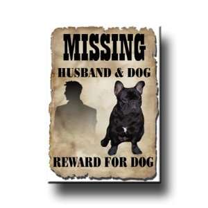   Bulldog Husband Missing Reward Fridge Magnet No 2 
