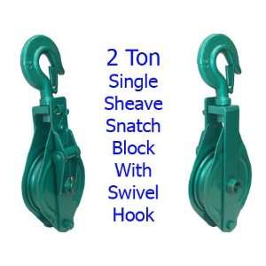  2 Ton Single Sheave Snatch Block 6 Pulley Swivel Hook 