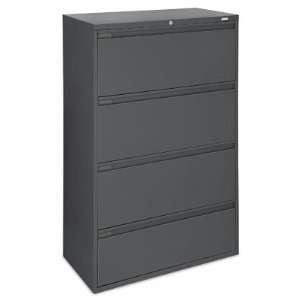  Lateral File Cabinet, 4 Drawer   Black