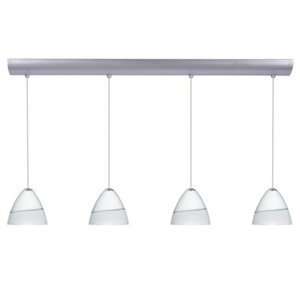   Nickel Mia Contemporary / Modern Four Light Pendant with Opal Fros