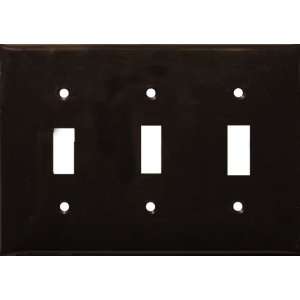 Lexan Wall Plates 3 Gang Toggle Switch Brown