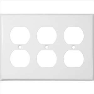   Stainless Steel Metal Wall Plates 3 Gang Duplex Receptacle White 83232