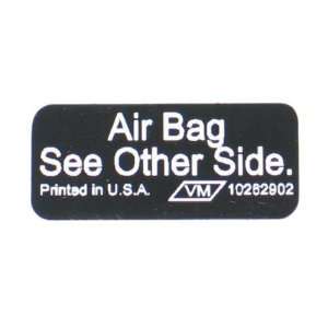  1990   96 Corvette Visor Air Bag Decal See Other Side Automotive