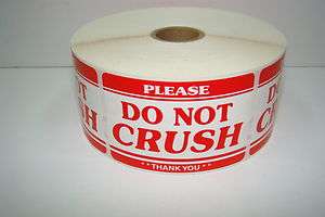 1000 2x3 Please DO NOT CRUSH Handle with Care Fragile Shipping Labels 