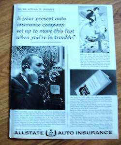 1961 Allstate Insurance Ad Auto Insurance  