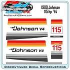 1980 Johnson 115 HP V4 Outboard Reproduction 15 Piece Decal One 