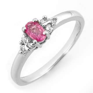Genuine 0.44ctw Pink Sapphire & Diamond Ring White Gold  