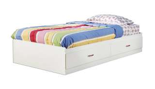Logik Collection Twin Mates Bed (39) in Pure White Fin  