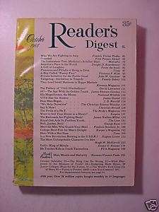 Readers Digest October 1965 Ian Fleming Eisenhower +++  