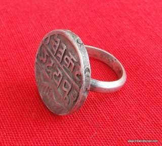 VINTAGE ANTIQUE OLD SILVER DOSTI LONDON COIN RING INDIA  
