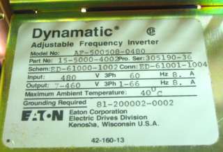 Eaton/Dynamatic AF5000+ Variable Freq. Drive, AF 500508 0480, P/N 15 