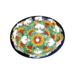  Talavera Tile Sink Alcatraz Girasol Oval 17Óx 14Ó