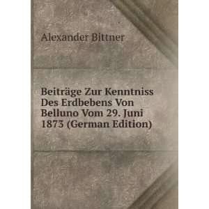   Von Belluno Vom 29. Juni 1873 (German Edition) Alexander Bittner