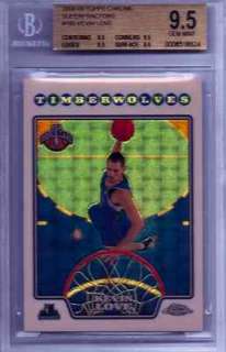2008 09 Topps Chrome Kevin Love Superfractor 1/1 RC Rookie BGS 9.5 