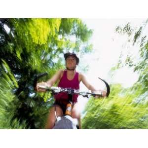  Young Female Recreational Mountain Biker Riding in the 