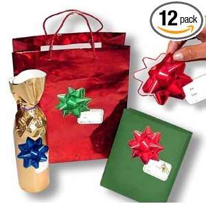  Holiday 3D Bow Stickers and Tags in one   12 Pack Health 