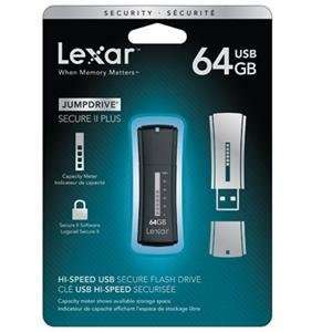 Lexar Media, 64GB Jump Drive Secure II Plus (Catalog Category Flash 